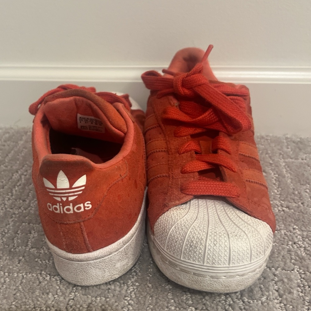 adidas red/Orange Suede Shell-Toe Sneakers